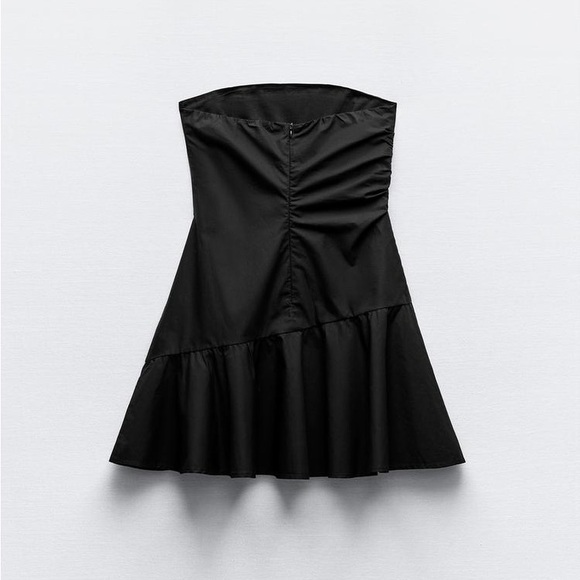 RAISED FLOWERS STRAPLESS DRESS - Picture 5 of 7